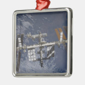 Internationale Raumstation im Orbit Silbernes Ornament (Links)
