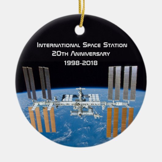 Internationale Raumstation ISS 20 Jahre alt Keramik Ornament (Vorne)