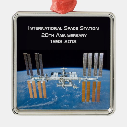Internationale Raumstation ISS 20 Jahre alt Ornament Aus Metall (Vorne)
