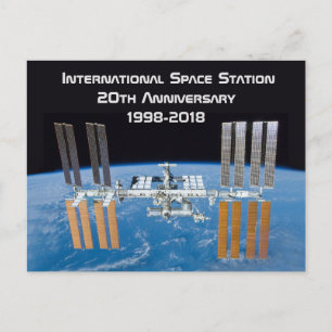 Internationale Raumstation ISS 20. Jahrestag Postkarte