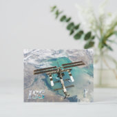 Internationale Raumstation (ISS) und Erde Postkarte (Stehend Vorderseite)