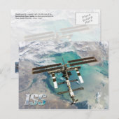 Internationale Raumstation (ISS) und Erde Postkarte (Vorne/Hinten)