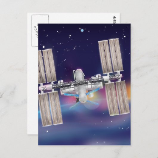 Internationale Raumstation Postkarte (Vorne/Hinten)