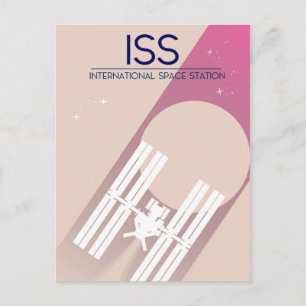 Internationale Raumstation Weltraumkunst. Postkarte
