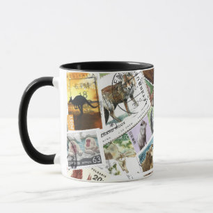 Internationale Tierpost Briefmarke Tasse