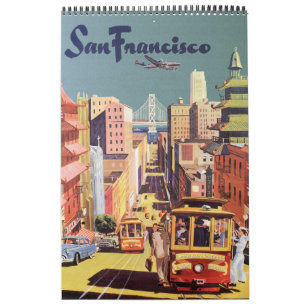 Internationale Vintage-Reiseposter Kalender