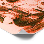 INTERNATIONALE VINTAGE SEGELSCHIFFE, Rot Poster (Ecke)