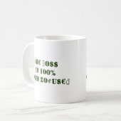 Internationale Währungssymbole Grüne Boss Finance Kaffeetasse (Vorderseite Links)