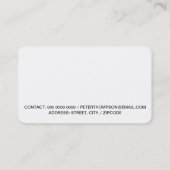 Internationale weiße Visitenkarte (Rückseite)