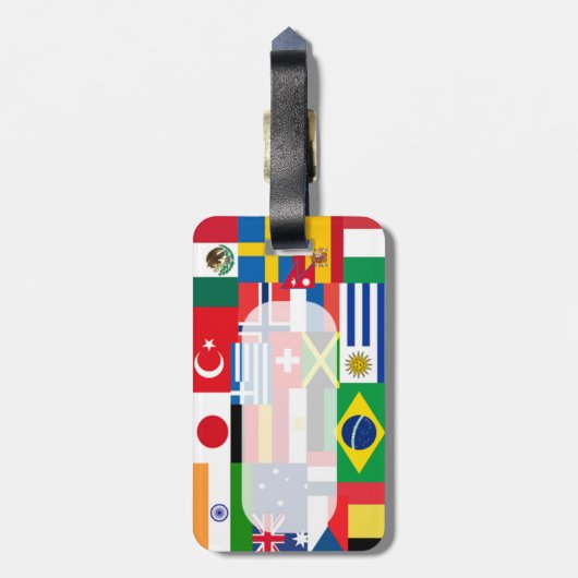 Internationale Weltflaggen Gepäckanhänger (Rückseite vertikal)