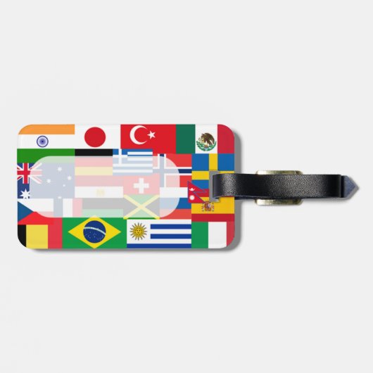 Internationale Weltflaggen Gepäckanhänger (Rückseite horizontal)