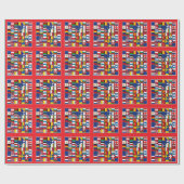 Internationale Weltflaggen Geschenkpapier (Flach)