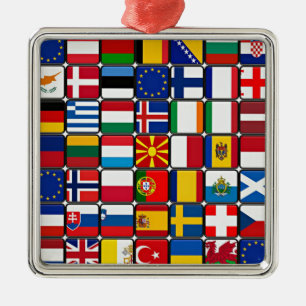 Internationale Weltflaggen Ornament Aus Metall