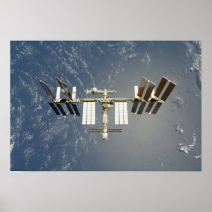 Internationale Weltraumstation backdropped Poster
