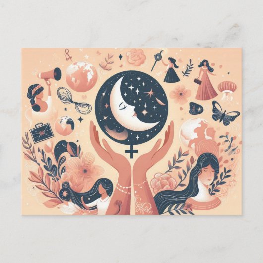 Internationale Wünsche der Frauen Postkarte (Vorderseite)