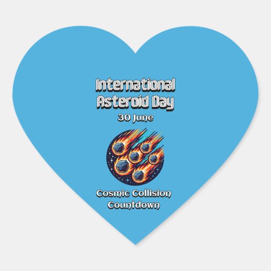 Internationaler Asteroidtag. 30 Juni Herz-Aufkleber (Vorderseite)