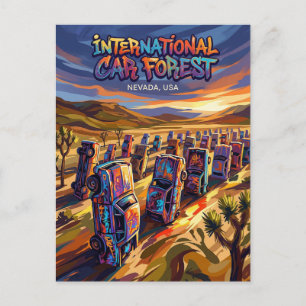 Internationaler Auto-Wald der Letzten Kirche USA Postkarte