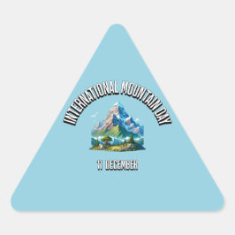 Internationaler Bergtag. 11 Dezember Dreieckiger Aufkleber