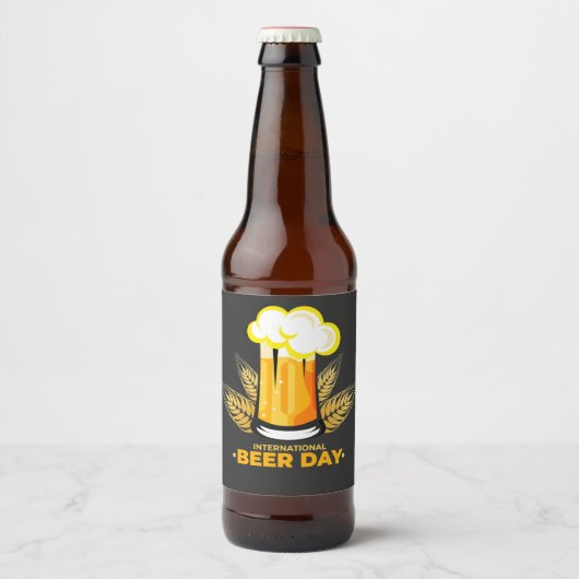 Internationaler Bier-Tag Bierflaschenetikett (Vorderseite)