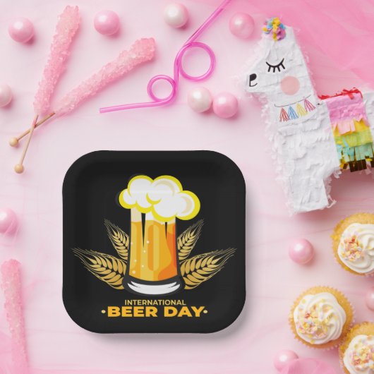 Internationaler Bier-Tag Pappteller (Party)