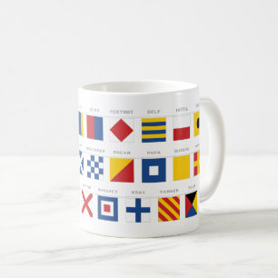 Internationaler Code des Signal-Alphabetes Kaffeetasse