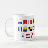 Internationaler Code des Signal-Alphabetes Kaffeetasse (Links)