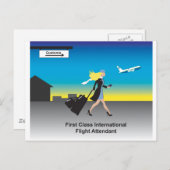 Internationaler Flugbegleiter der 1. Klasse Postkarte (Vorne/Hinten)