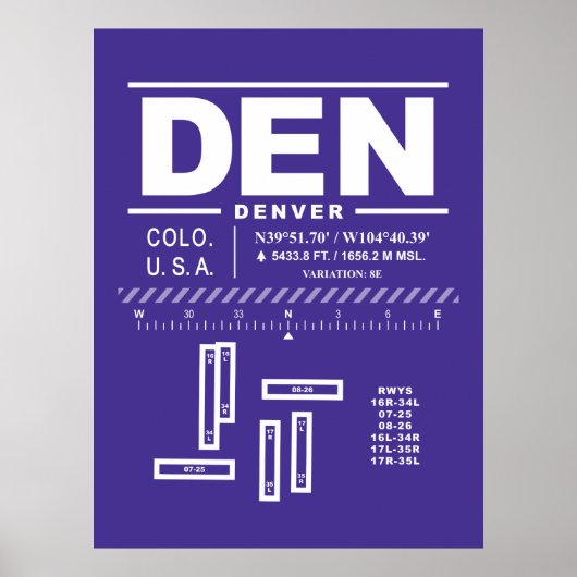 Internationaler Flughafen Denver Poster (Vorne)