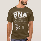 Internationaler Flughafen Nashville BNA T - Shirt (Vorderseite)
