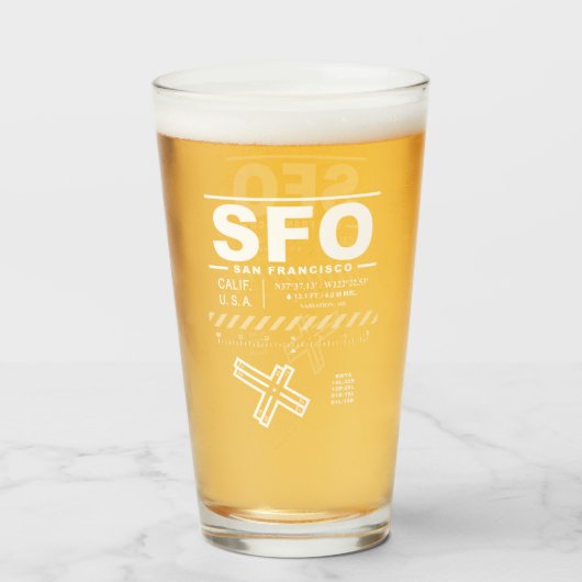 Internationaler Flughafen SFO Glas (Vorne (Gefüllt))