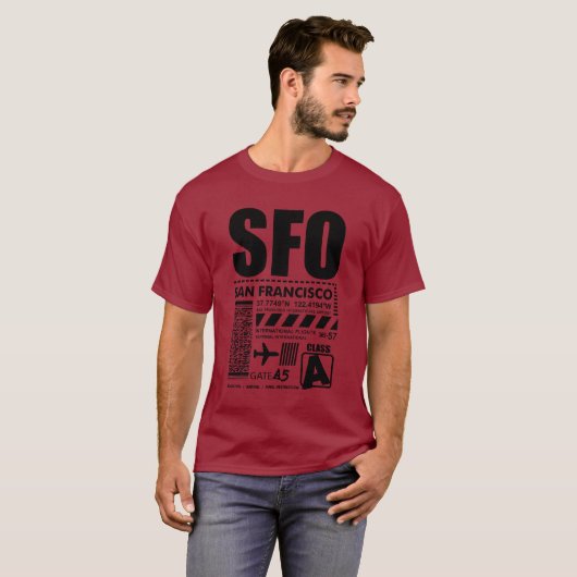 Internationaler Flughafen SFO San Francisco T-Shirt (Vorne ganz)