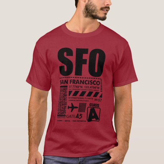 Internationaler Flughafen SFO San Francisco T-Shirt (Vorderseite)