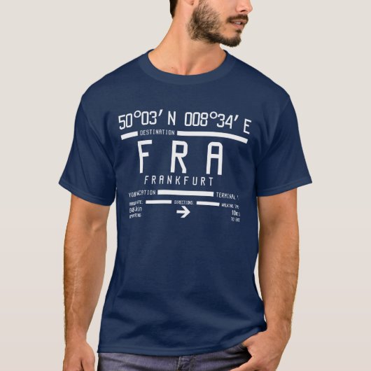 Internationaler FRA-Flughafencode Frankfurt T-Shirt (Vorderseite)