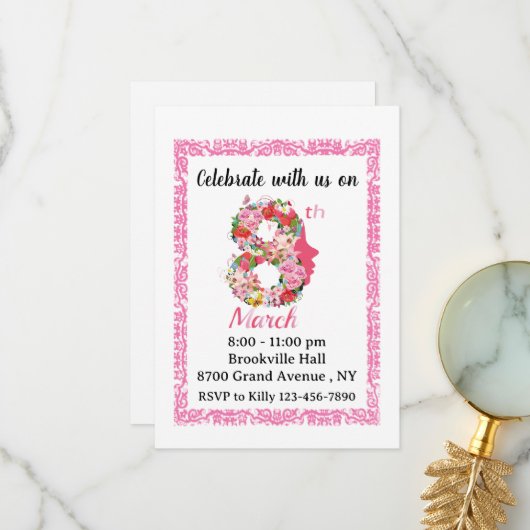 Internationaler Frauentag 08/2024 Einladung (Vorderseite/Rückseite Beispiel)