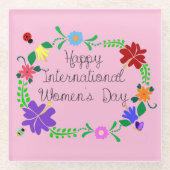Internationaler Frauentag 2021 Glasuntersetzer (Vorderseite)