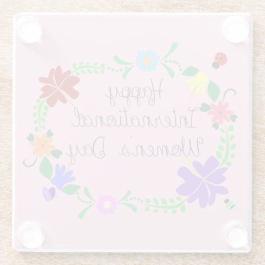 Internationaler Frauentag 2021 Glasuntersetzer (Rückseite)