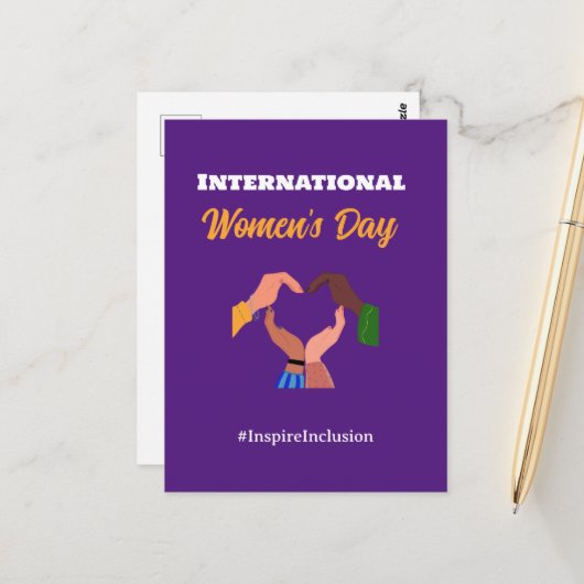 Internationaler Frauentag 2025: Einbeziehung der F Postkarte (Vorderseite/Rückseite Beispiel)