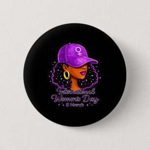 Internationaler Frauentag 2026 8. März schwarze Fr Button