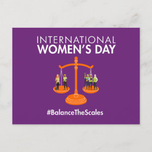 Internationaler Frauentag 2026 Die Waage ins Gleic Postkarte
