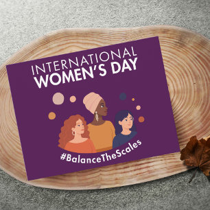 Internationaler Frauentag 2026 Die Waage ins Gleic Postkarte