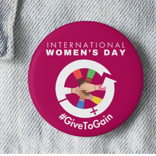 Internationaler Frauentag 2026 Geben um zu Gewinne Button