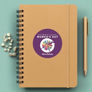 Internationaler Frauentag 2026 Give To Gain Runder Aufkleber