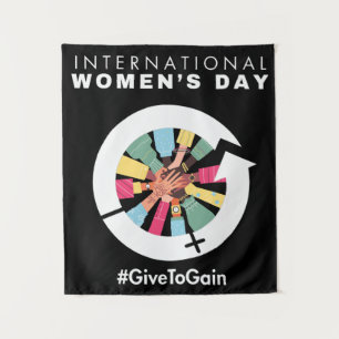 Internationaler Frauentag 2026 Give To Gain Wandteppich