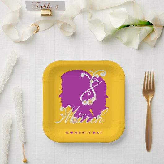 Internationaler Frauentag 8. März 2025 Pappteller (Hochzeit)