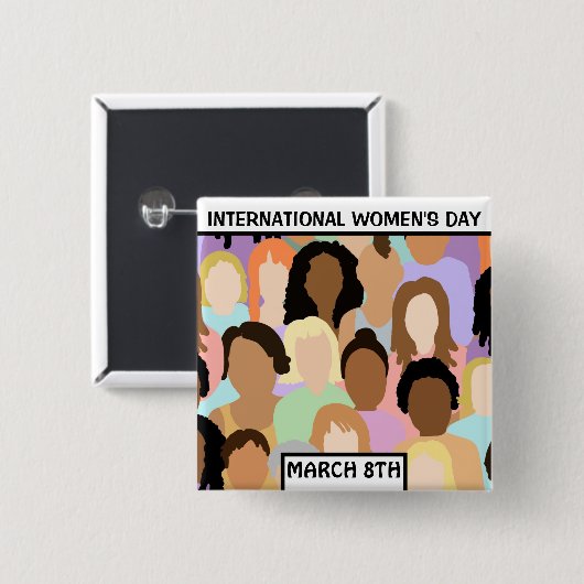 Internationaler Frauentag - 8. März Button (Vorne & Hinten)