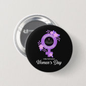 Internationaler Frauentag 8. März Button (Vorne & Hinten)