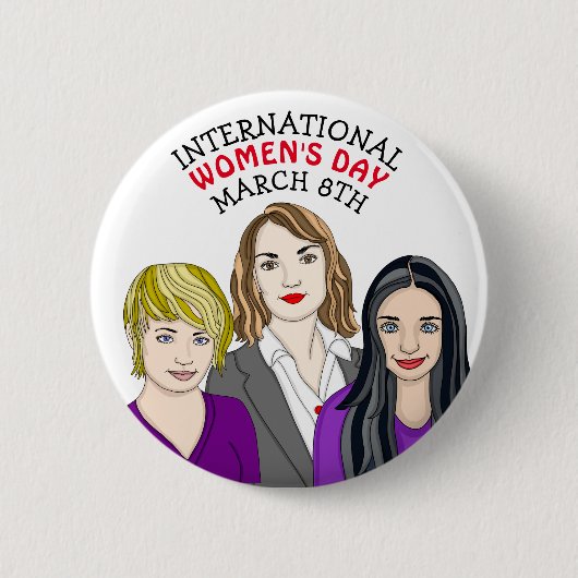 Internationaler Frauentag - 8. März Button (Vorderseite)