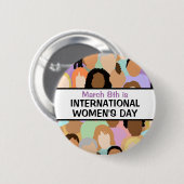 Internationaler Frauentag - 8. März Button (Vorne & Hinten)
