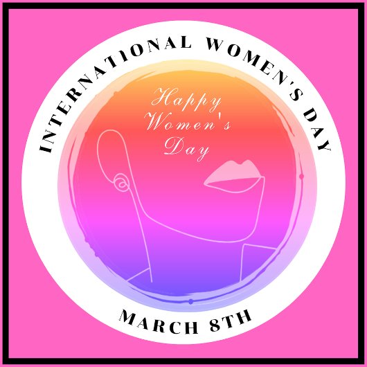 Internationaler Frauentag 8. März farbenfroh Button