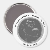 Internationaler Frauentag 8. März farbenfroh Magnet (Vorderseite/Rückseite)